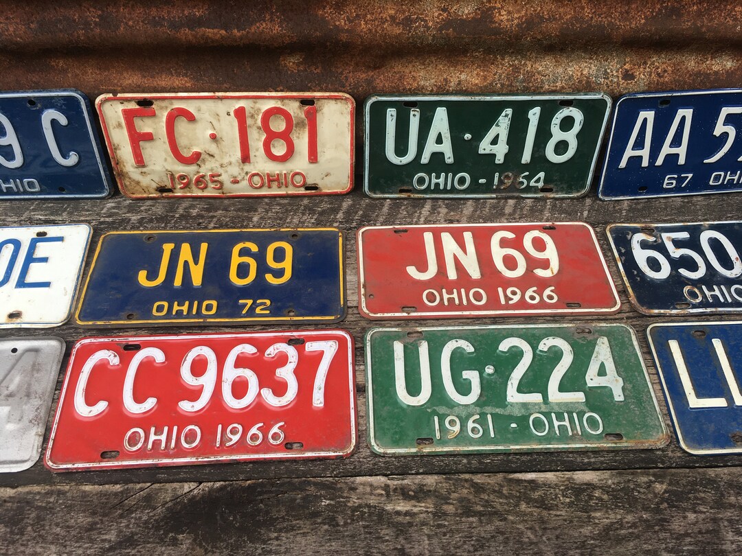 Choice of Ohio License Plate 1967, 1965, 1964, 1969, 1972, 1966, 1958