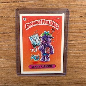 Vintage Garbage Pail Kids Card Scary Carrie 25b Original Series 1 Card Vintage GPK Sticker Cards Topps 1st Series Trading Card 1985 X