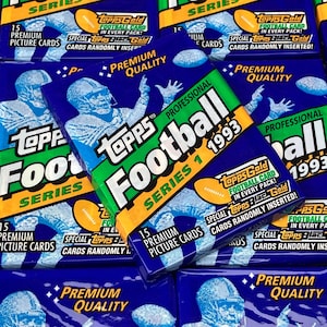 Original Vintage Football Cards Topps 1993 NFL Pack Of Cards Unopened Pack of Cards 90s Pack 1990s Nostalgic National Football League