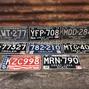 Choice of Michigan License Plate Vintage License Plates  1973, 1979, 1974, 1975, 1983, 1978 Car Auto Truck Tag z