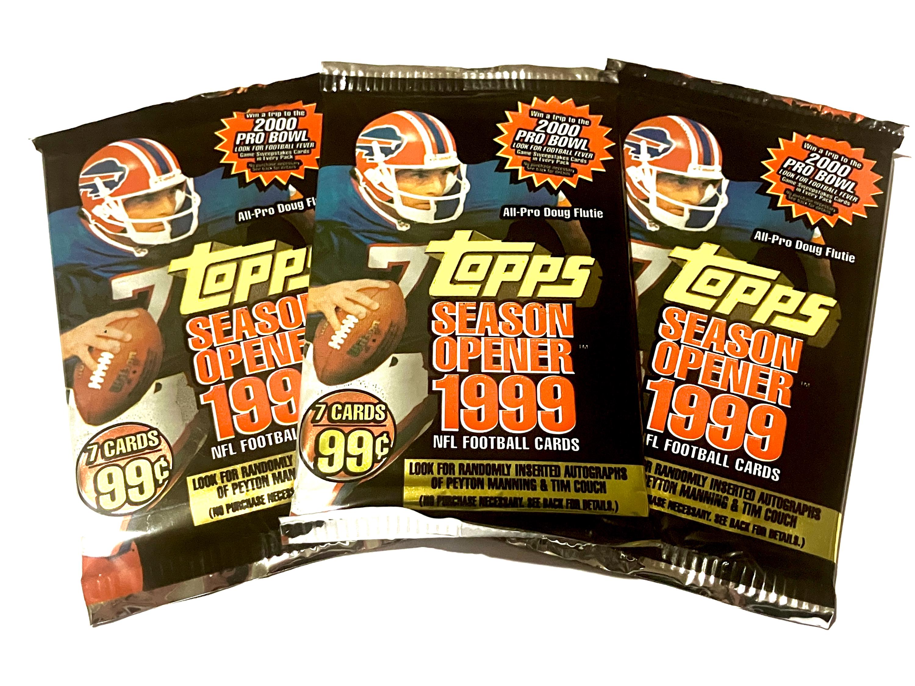 rare football card packs Vintage Football Cards Topps 1999 Opening Day Pack of Cards Unopened Sealed  Pack of Cards 90s Pack 1990s NFL Possible Manning Autograph