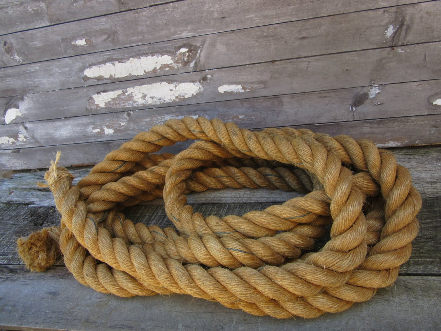HUGE Vintage Rope 2 Inch Thick Nautical Themed Ship Boat Rope