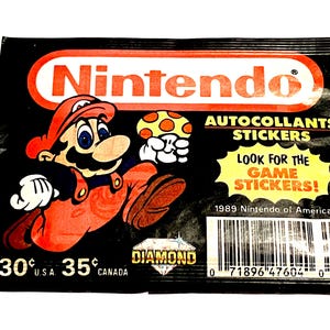 Rare Nintendo Sticker Album Cards Authentic Vintage 1989 NES Nintendo Entertainment System Video Gaming Autocollant Stickers Diamond Italy