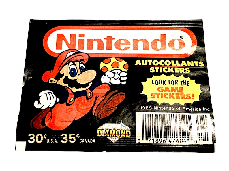 Nintendo Controller Rare Sticker Rare Nintendo Sticker Album Cards Authentic Vintage 1989 NES Nintendo ...