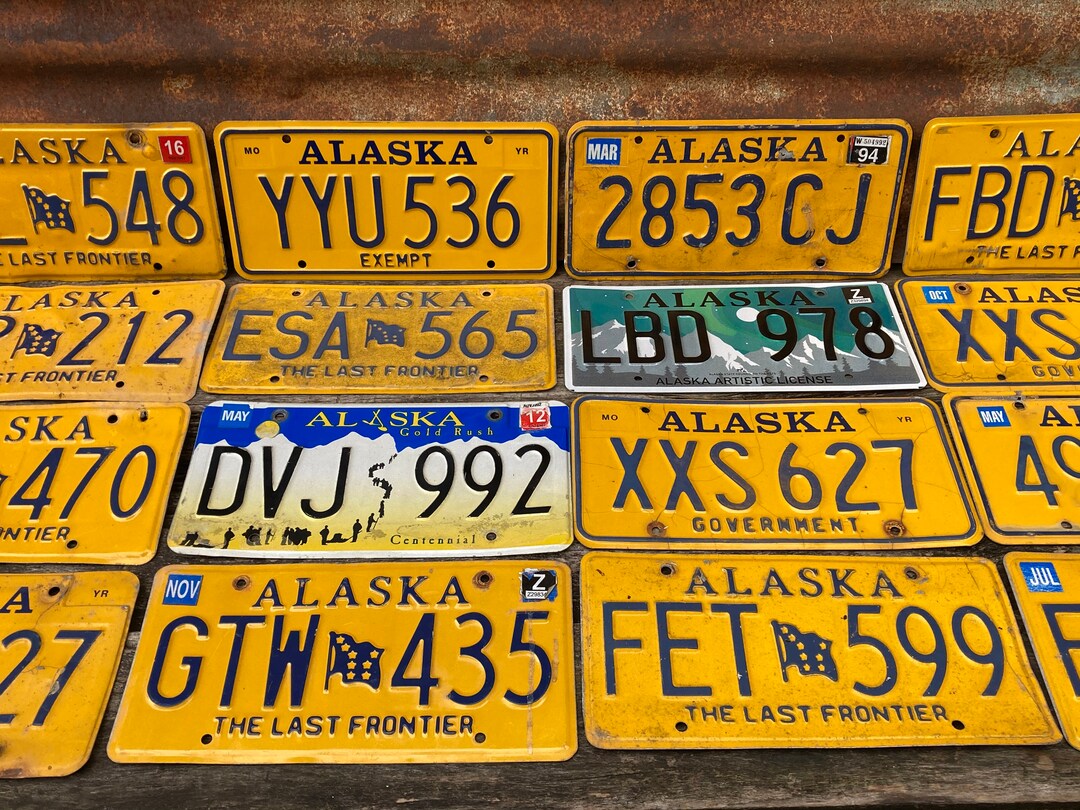 Choice of Alaska License Plate Vintage License Plate Number Tag the