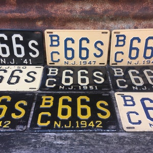 Choice Of (1) New Jersey License Plate 1941, 1947, 1944, 1950, 1951, 1946, 1942, 1945 Vintage Authentic Choice 1 Plate Old Auto Antique x