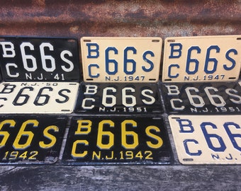 Choice Of (1) New Jersey License Plate 1941, 1947, 1944, 1950, 1951, 1946, 1942, 1945 Vintage Authentic Choice 1 Plate Old Auto Antique x