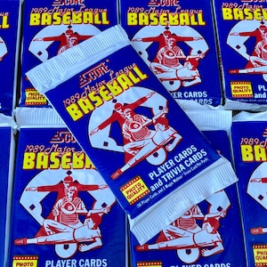 Authentic Vintage Baseball Cards Score 1989 MLB Pack Of Cards Unopened Pack of Cards 80s Wax Pack 1980s