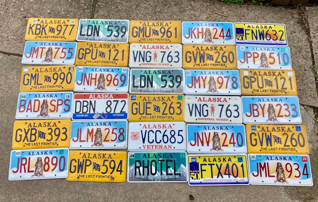 Choice of Alaska License Plate Farm Vintage License Plate Number Tag