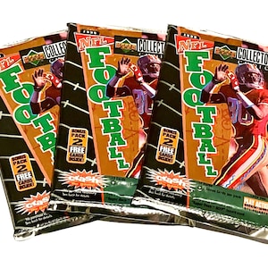 Original Vintage Football Cards Upper Deck 1996 NFL Pack Of Cards Unopened Pack of Cards 90s Pack 1990s Nostalgic National Football League