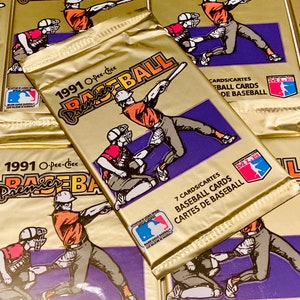 Vintage Baseball Cards Pack Unopened O Pee Chee 1991 MLB Pack Of Cards Topps  Never Opened Cards 90s Wax Pack 1990s Topps Nostalgic Retro