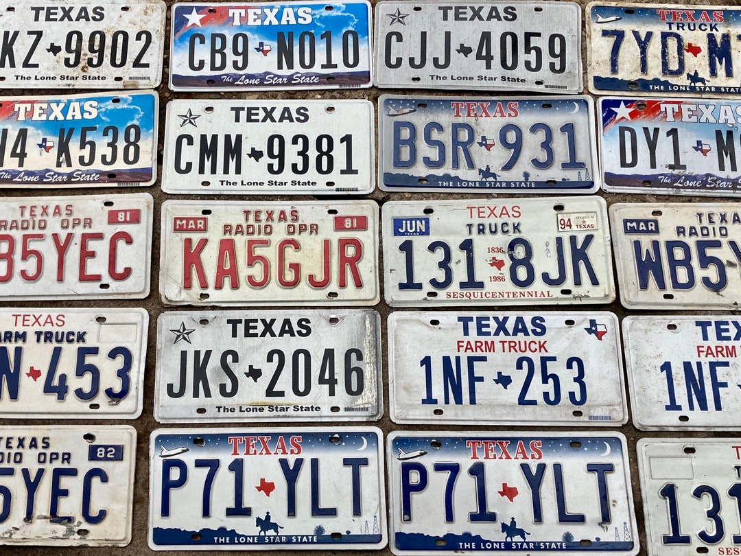 Choice of Texas License Plate Farm Truck, Radio Operator Vintage