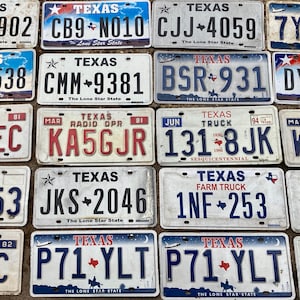 Choice of Texas License Plate Farm Truck, Radio Operator Vintage Antique License Plate Vehicle Auto Tags B