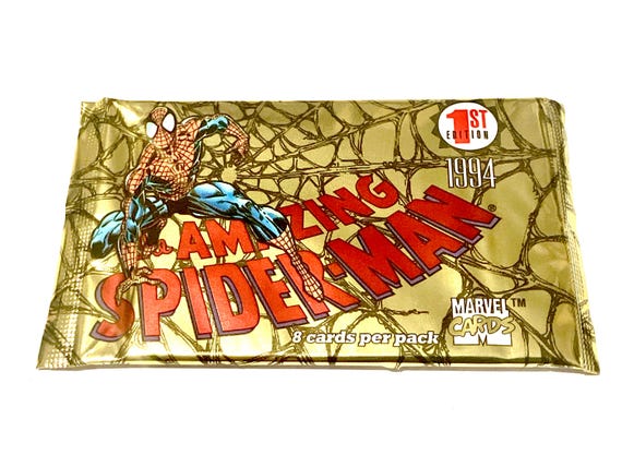 Vintage Amazing Spider Man Trading Cards Packs Sealed Unopened