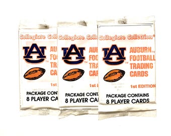 Vintage Auburn Football Cards: 1980s Collegiate Collection Pack