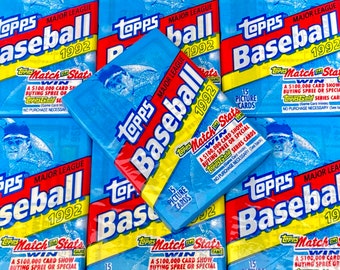 Vintage Baseball Cards Unopened Topps 1992 MLB Pack Of Cards Topps Never Opened Cards 80s 90s Wax Pack 1990s Nostalgic Retro