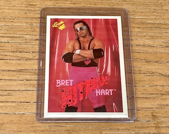 Authentic Bret Hitman Hart Trading Card Wrestler 1990 Professional Wrestling Classic Wrestling Cards Vintage WWF Wrestling Card 1980s 1990s