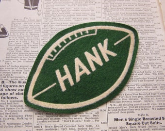 Vintage Name Patch HANK Football Price per (1) Patch 1950s Era Felt Patch Varsity High School Jacket Coat Patch College Sports 50s Vintage