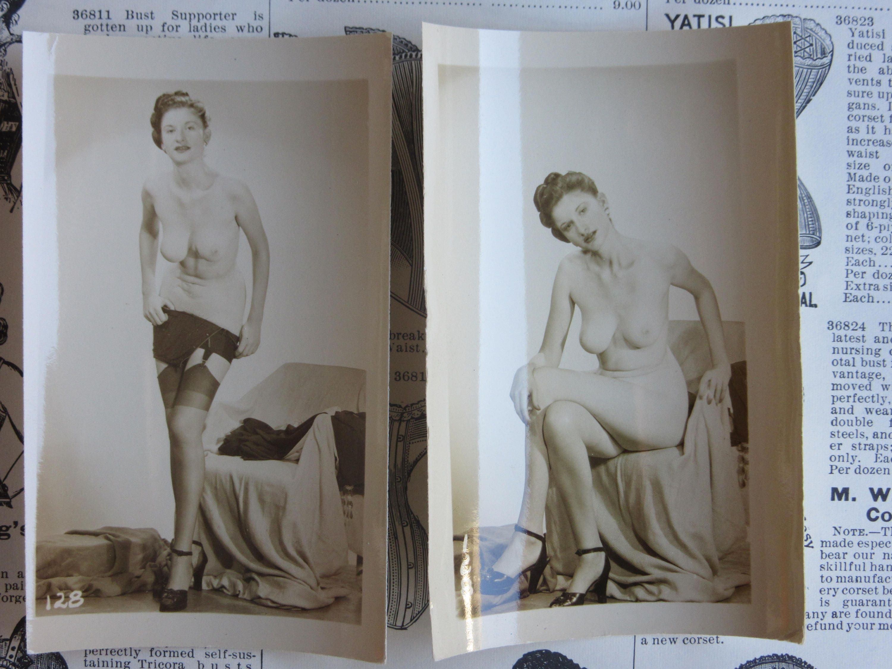 Mature Listing Original Vintage Nude Photographs Lot of 2 picture