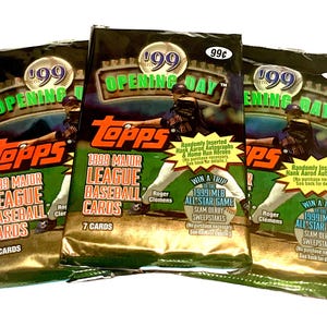 1999 Topps Baseball Cards Opening Day Unopened Packs of Cards MLB Pack Of Cards Topps Major League Baseball Foil Pack