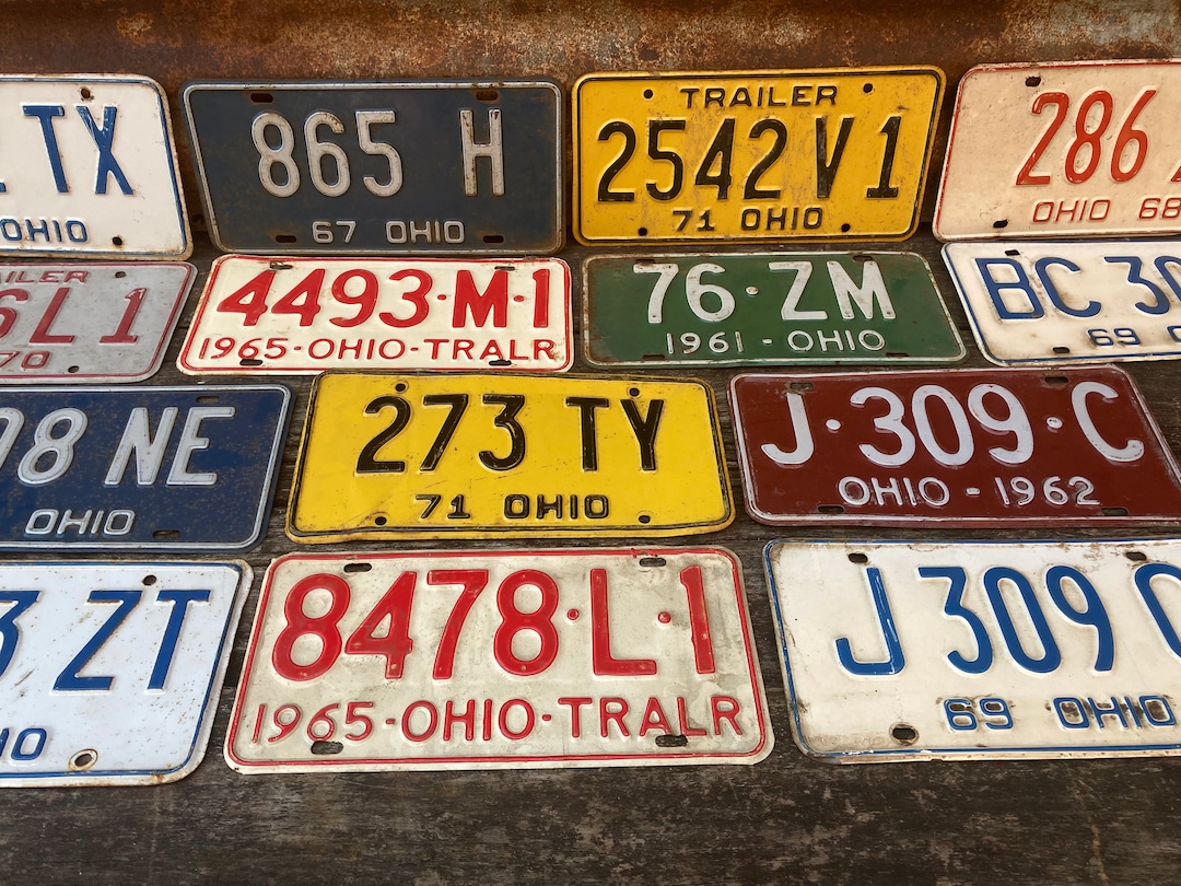 Choice of Ohio License Plate 1969, 1967, 1971, 1968, 1970, 1965, 1961