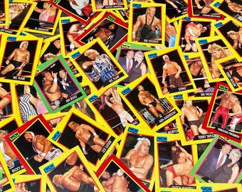 Wrestling Cards Lot of 25 or 50 Random Lots Vintage WCW Wrestler 1990s Original Cards 1980s 1990s Trading Cards VTG Wrestle Cards