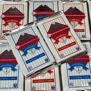 Authentic Vintage Baseball Cards Donruss 1993 Series 1 or 2 MLB Pack Of Cards Unopened Pack of Cards 90s Foil Pack 1990s Nostalgic Leaf