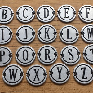 Choice of Letter Tag A, B, C, D, E, F, G, H, I, J, K, L, M, N, O, P, Q, R, S, T, U, V, W, X, Y, Z Metal Keychain Fob Industrial Locker Tag