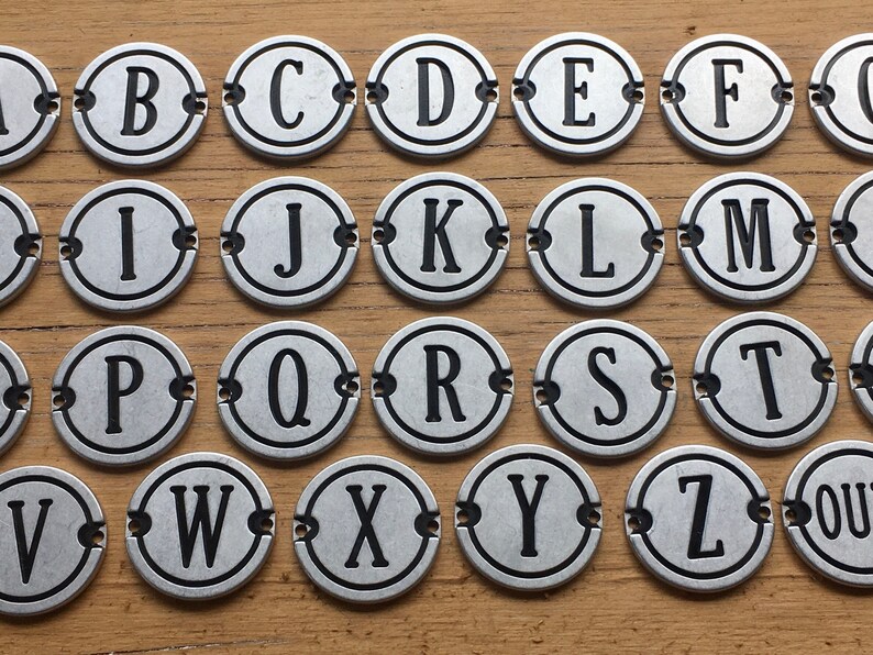 Choice of Letter Tag A, B, C, D, E, F, G, H, I, J, K, L, M, N, O, P, Q, R, S, T, U, V, W, X, Y, Z Metal Keychain Fob Industrial Locker Tag image 1