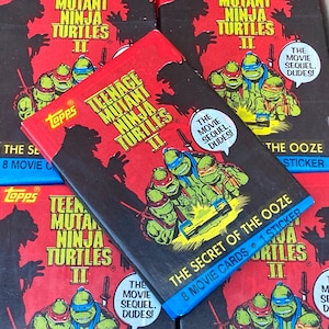 Price per Pack (1) Teenage Mutant Ninja Turtle 2 Movie Cards Vintage Cards 1991 Unopened Pack Cards 80s Wax Pack 1980s 1990s TMNT Topps