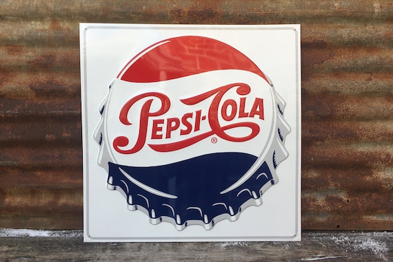PEPSI ヴィンテージサイン Pepsi-Cola America's Biggest Nickel's Worth Porcelain