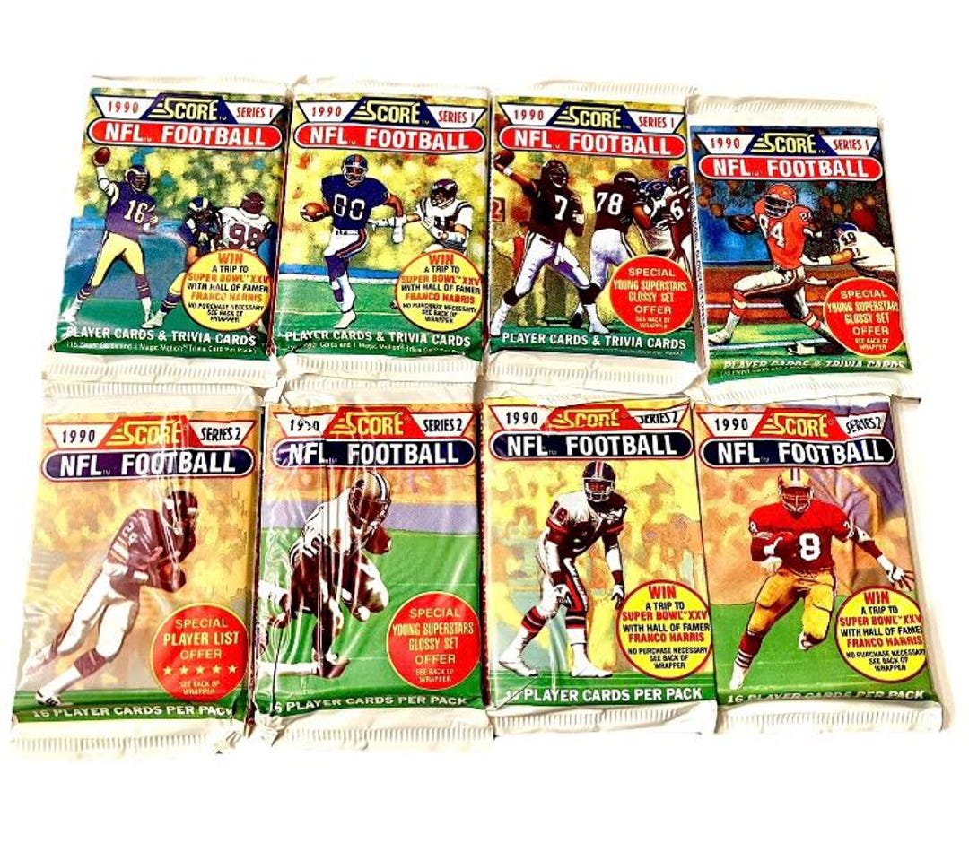 8 Packs (128 Cards!) of Vintage Football Cards Score 1990 Series 1 and