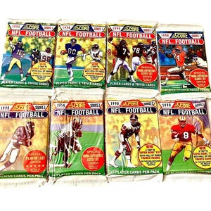 8 Packs (128 Cards!) of Vintage Football Cards Score 1990 Series 1 and Series 2 NFL Pack Of Cards Unopened Pack of Cards 1990s Trading Cards