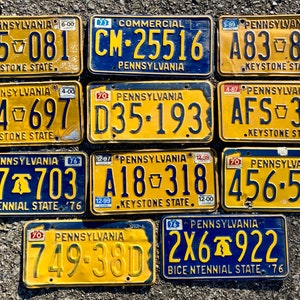 Choice Of Pennsylvania License Plate 1970s, 1980s, 1990s Era Pa Plate Vintage Authentic Old Auto Tag Antique Car Truck Gas Station N