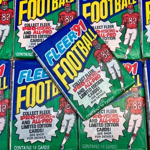 Original Vintage Football Cards Fleer 1991 NFL Pack Of Cards Unopened Pack of Cards 90s Pack 1990s Nostalgic National Football League