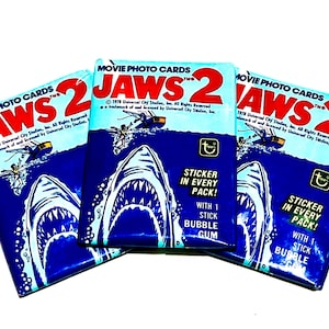 Vintage Jaws Movie Cards Jaws Part 2 Topps Pack Of Cards 1978 Unopened Pack of Cards 1970s 1980s Horror Movie