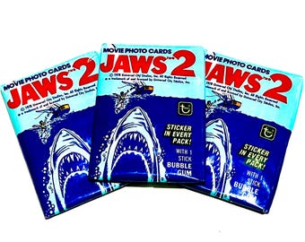 Vintage Jaws Movie Cards Jaws Part 2 Topps Pack Of Cards 1978 Unopened Pack of Cards 1970s 1980s Horror Movie