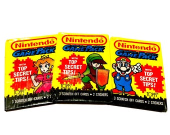 Authentic Nintendo Game Packs Vintage Scratch-off Game Stickers