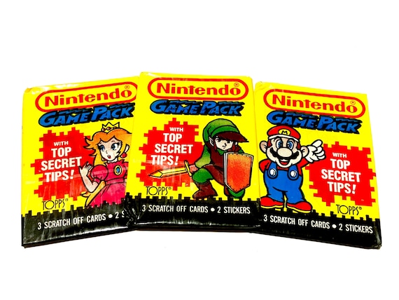 Authentic Nintendo Game Packs Vintage Scratch-off Game Stickers
