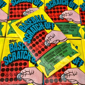 Vintage Baseball Cards Unopened Topps Scratch Off Game 1981 MLB Never Opened Pack of Cards 80s Wax Pack 1980s Nostalgic Retro