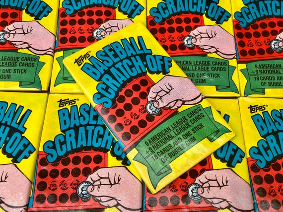 【スギヤン】ポロチノ ボックスパッチ USA製 US企画 80s 90s Vintage Baseball Cards Unopened Topps Scratch off Game 1981 MLB