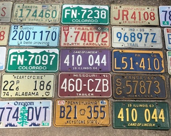 License Plate Authentic Used Auto Tags Metal Old License Plates Art Crafts Metal Numbers M