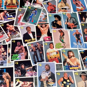 Wrestling Cards Lot of 25 or 50 Random Lots Vintage WWF Wrestler 1990 Original Classic Cards 1980s 1990s WWE Trading Cards VTG Wrestle Cards