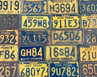 Pennsylvania License Plate 1924, 1937, 1932, 1946, 1933, 1938, 1945, 1949, 1941, 1939, 1934, 1944, 1936, 1935, 1930, 1942, 1927, 1947, 1948