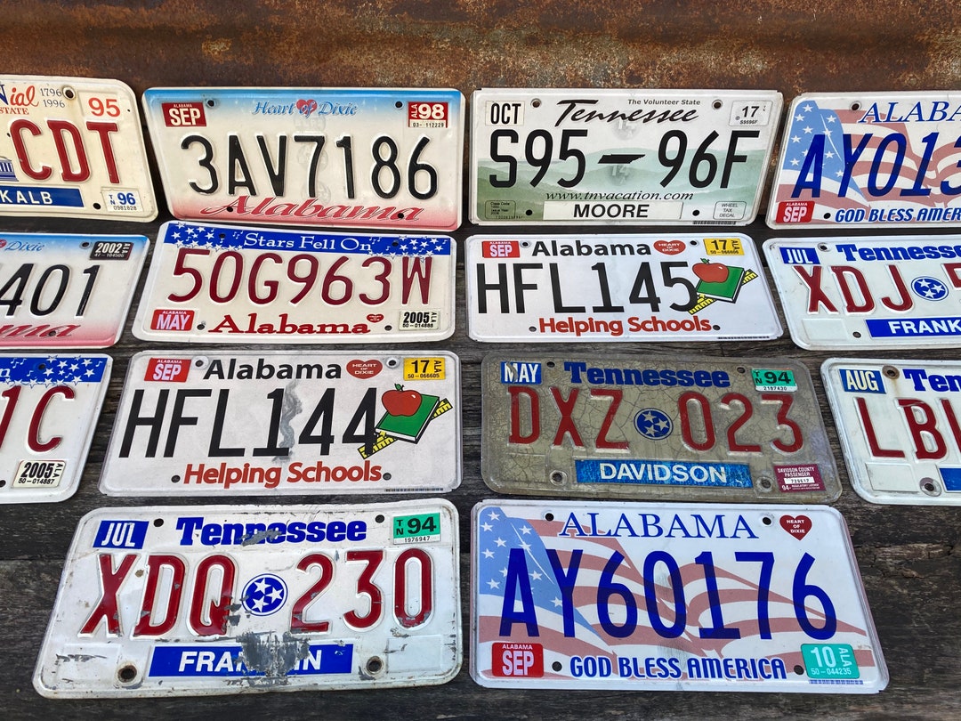 Choice of Tennessee or Alabama License Plate Vintage License Plate TN