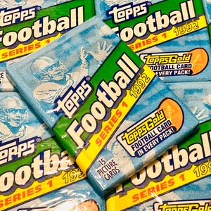 Original Vintage Football Cards Topps 1992 NFL Pack Of Cards Unopened Pack of Cards 90s Pack 1990s Nostalgic National Football League