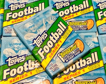 Original Vintage Football Cards Topps 1992 NFL Pack Of Cards Unopened Pack of Cards 90s Pack 1990s Nostalgic National Football League