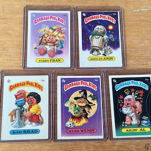 Choice of Garbage Pail Kids Furry Fran, Ashcan Andy, Bad Brad, Weird Wendy, Ailin Al Original Series 1 Card GPK Topps 1st Series 1985 OS1