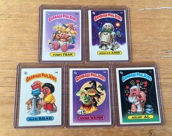 Choice of Garbage Pail Kids Furry Fran, Ashcan Andy, Bad Brad, Weird Wendy, Ailin Al Original Series 1 Card GPK Topps 1st Series 1985 OS1