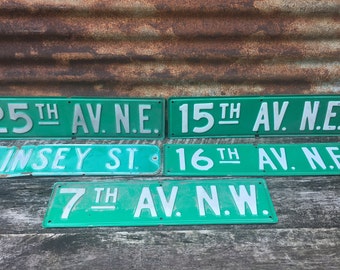 2ND St  Vintage Street Sign Embossed 24 x 6 Black & White HEAVY 